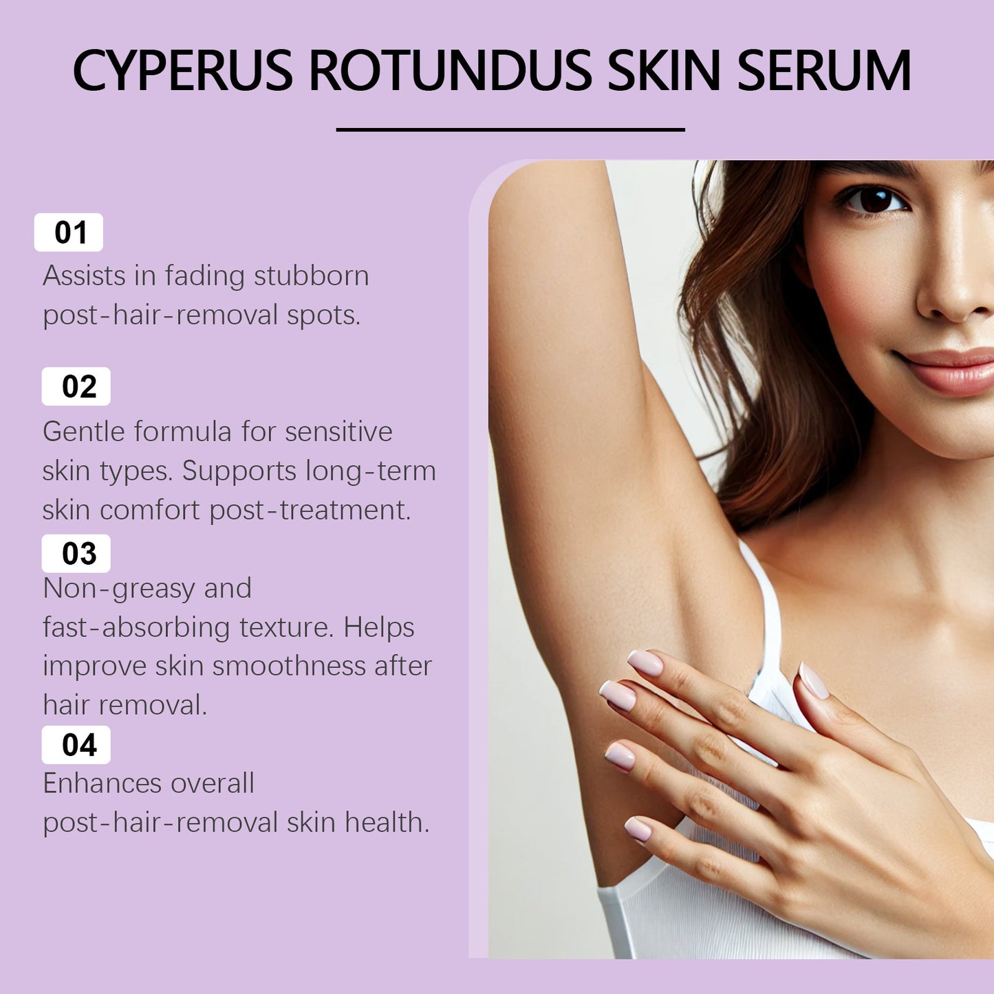 Cyperus Rotundus Skin Serum Hair Growth Inhibitor Natural Soothing Moisturizing Shrinking Pores Body Hair Removal Essence Liquid