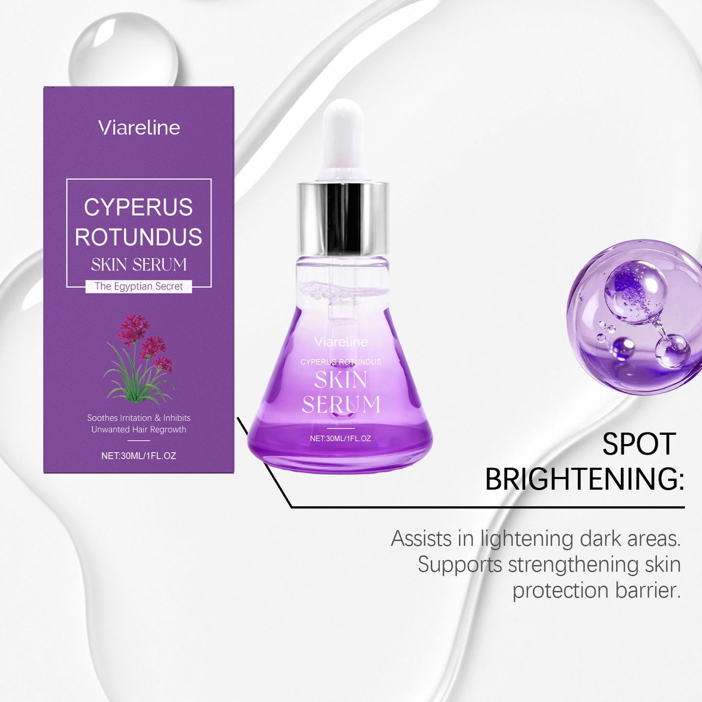 Cyperus Rotundus Skin Serum Hair Growth Inhibitor Natural Soothing Moisturizing Shrinking Pores Body Hair Removal Essence Liquid